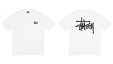 Stussy Front And Back Signature Script Short Sleeve Tee