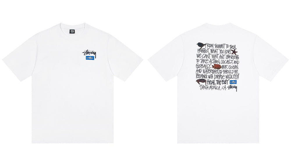 Stussy Heal The Bay Front And Back Graphic Short Sleeve Tee