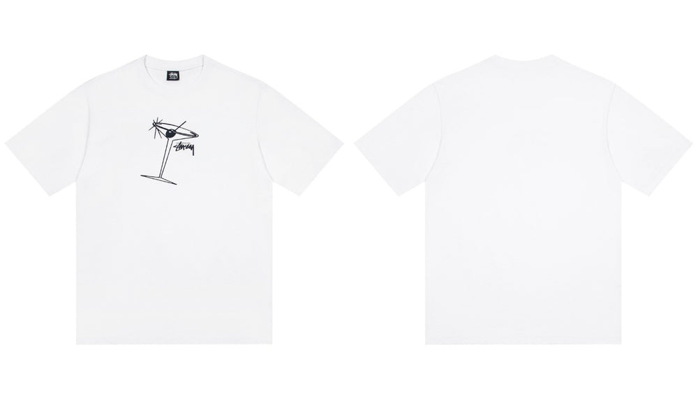 Stussy Martini Glass Chest Graphic Short Sleeve Tee