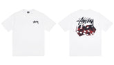 Stussy Red Dice Front And Back Graphic Short Sleeve Tee