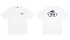 Stussy Crown Built To Last Front And Back Graphic Short Sleeve Tee
