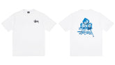 Stussy Melting Blue Dice Front And Back Graphic Short Sleeve Tee