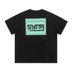 Syna World Pixel Tech Box Logo Oversized Tee (Black / Mint Green)