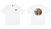 Stussy Plush Doll Circle Graphic Front And Back Short Sleeve Tee