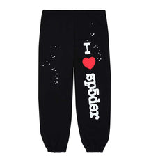 Sp5der I Heart Sp5 Sweatpants Black
