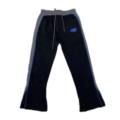Syna world Black Contrast Blue Stripe Flared Sweatpants
