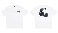 Stussy 8 Ball Cherry Front And Back Graphic Short Sleeve Tee