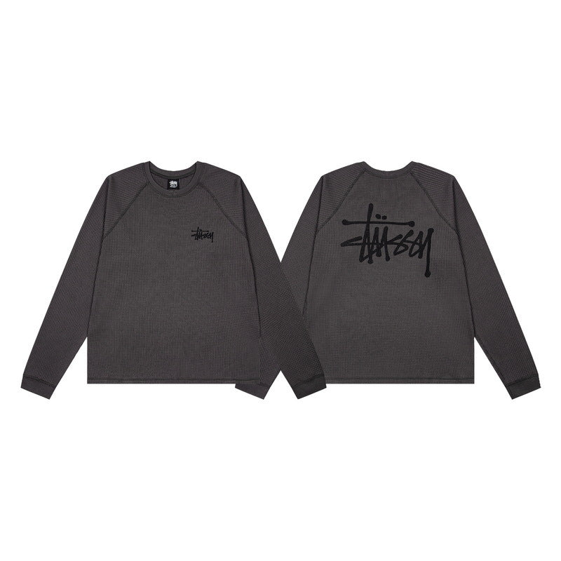Stussy Signature Script Waffle Knit Long Sleeve Tee