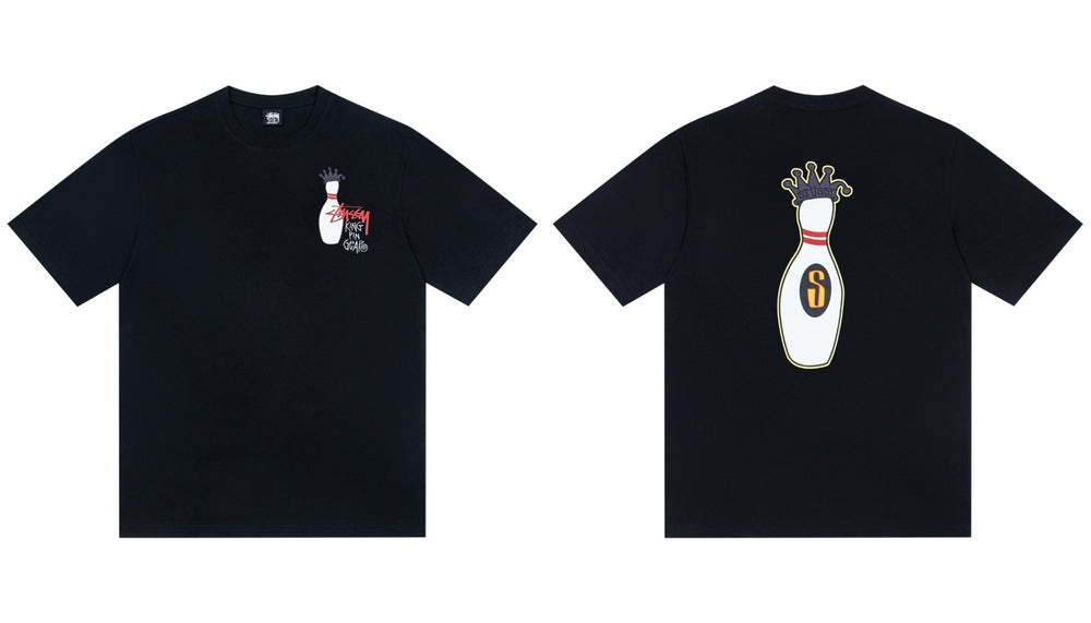 Stussy King Pin Bowling Front And Back Graphic Short Sleeve Tee
