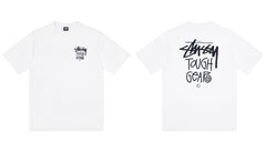 Stussy Tough Gear Front And Back Text Graphic Short Sleeve Tee