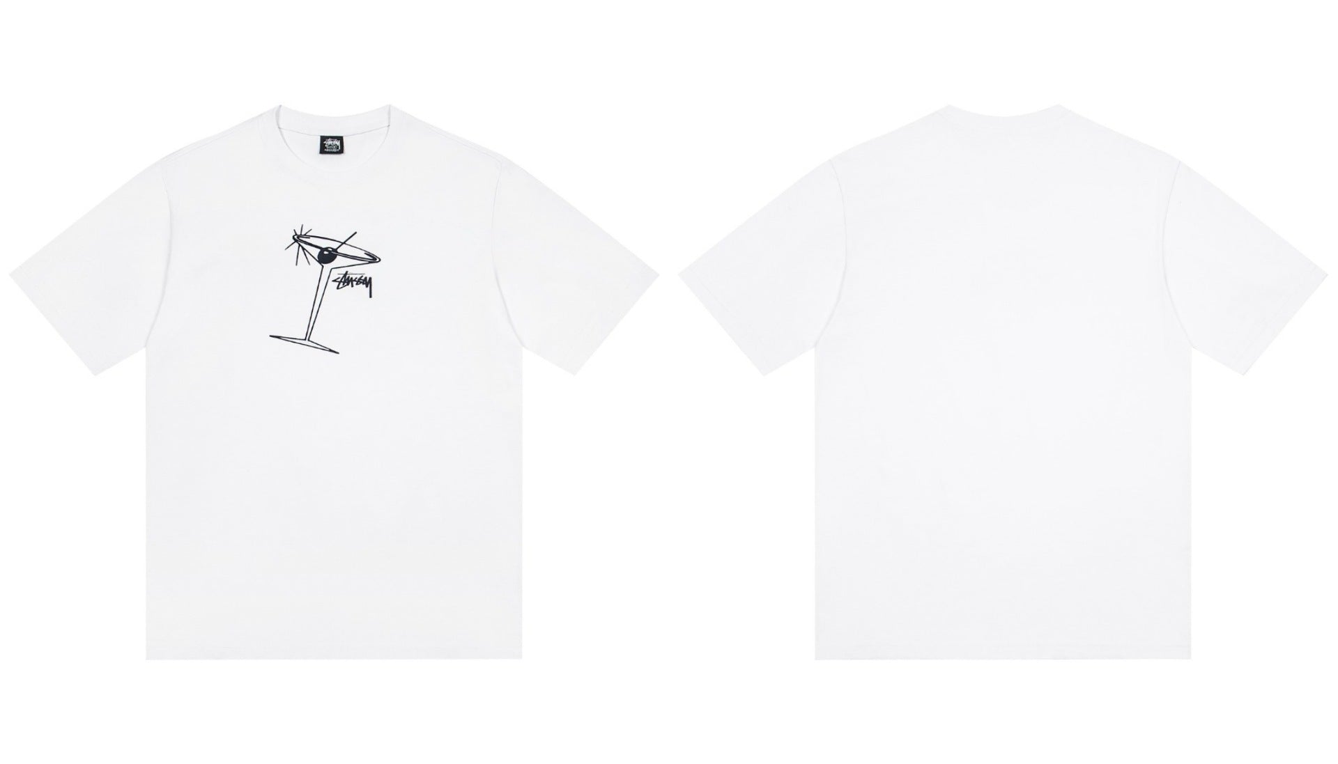 Stussy Martini Glass Chest Graphic Short Sleeve Tee