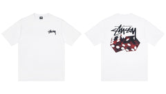 Stussy Red Dice Front And Back Graphic Short Sleeve Tee