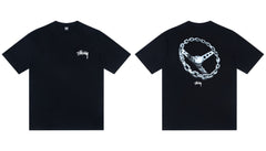 Stussy Chain Steering Wheel Front And Back Graphic Short Sleeve Tee