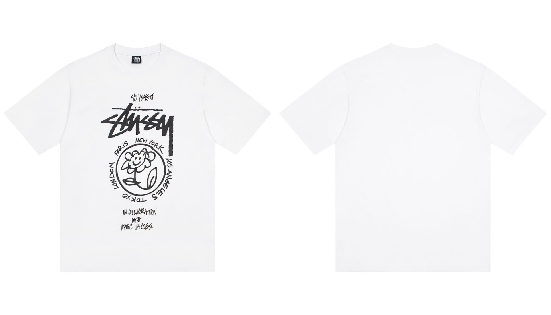 Stussy X Marc Jacobs 40Th Anniversary Flower Graphic Tee