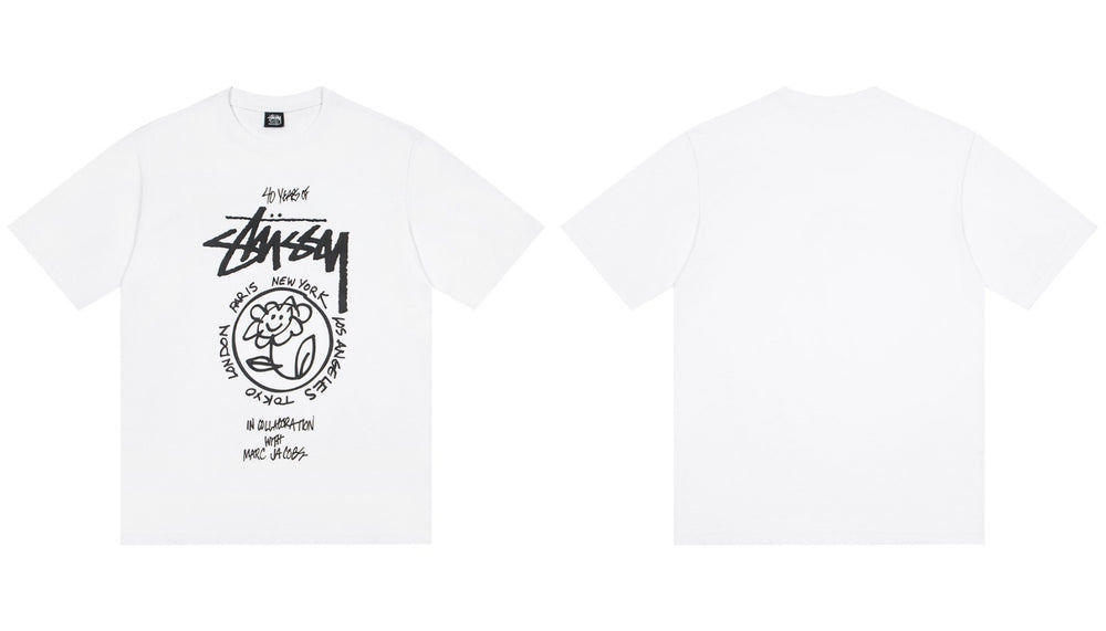 Stussy X Marc Jacobs 40Th Anniversary Flower Graphic Tee