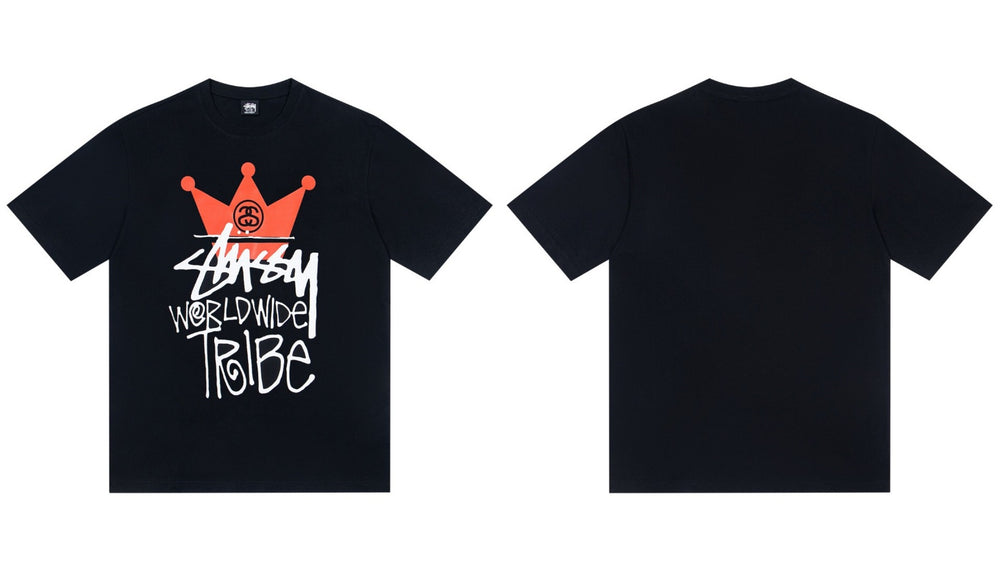 Stussy Worldwide Tribe Crown Front Graphic Short Sleeve Tee