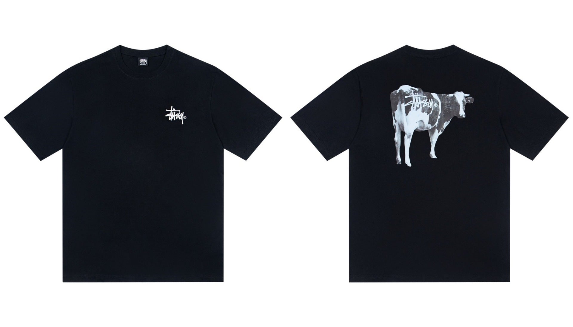 Stussy Cow Front And Back Graphic Short Sleeve Tee