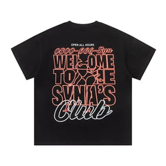 Syna World Neon Sign Graphic Oversized Tee (Black / Pink / White)