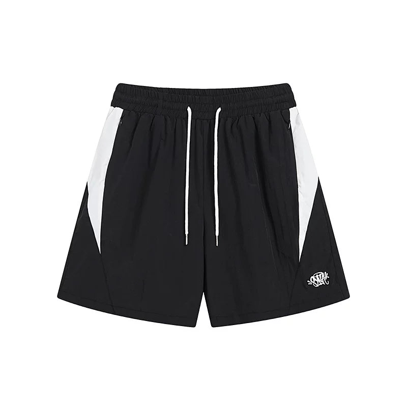Syna world Black White Color Block Nylon Sport Shorts