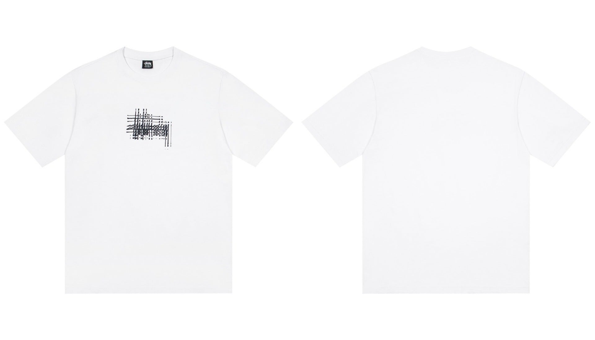 Stussy Stacked Lines Script Chest Graphic Short Sleeve Tee