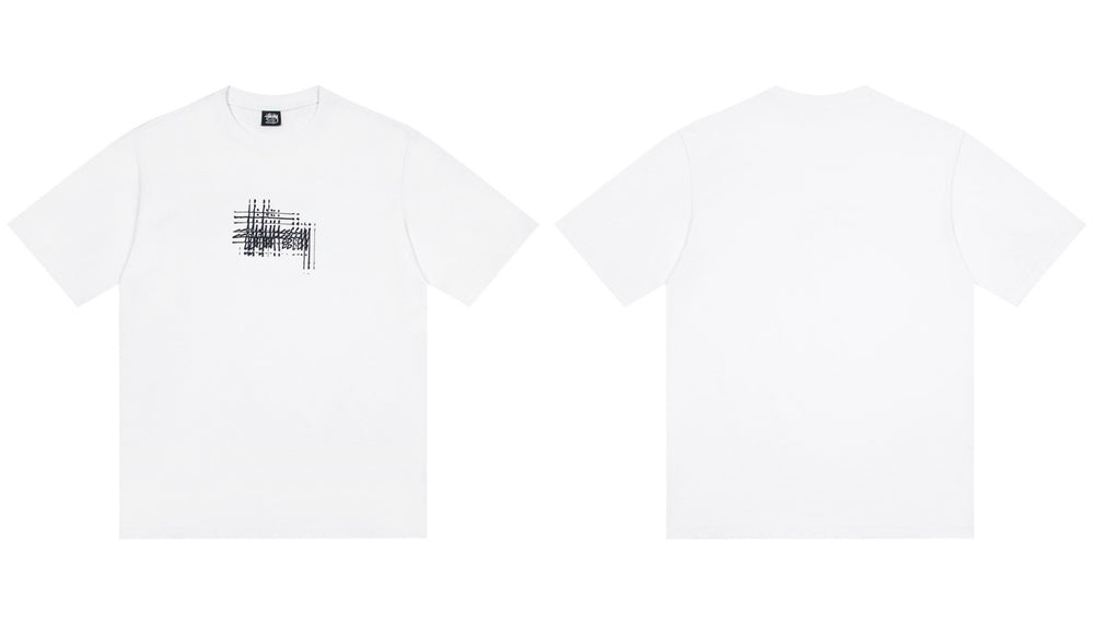 Stussy Stacked Lines Script Chest Graphic Short Sleeve Tee