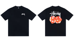Stussy Red Dice Front And Back Graphic Short Sleeve Tee
