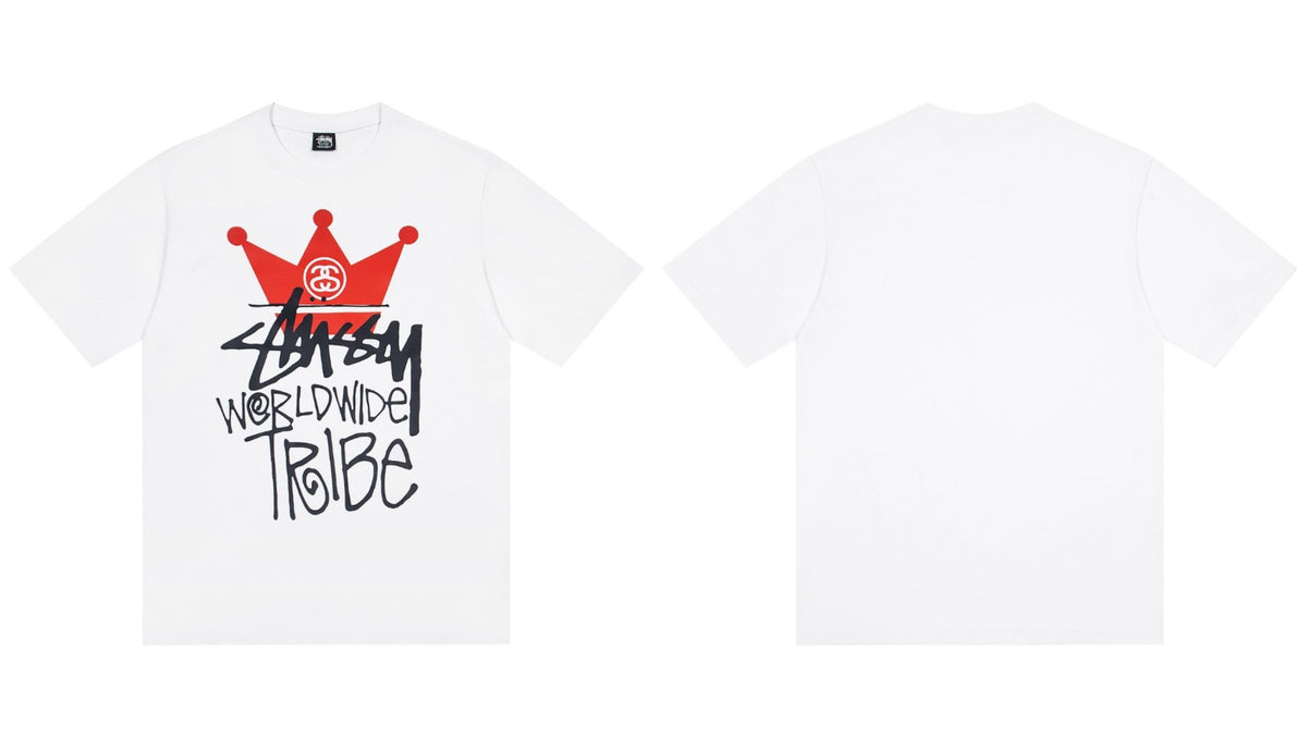 Stussy Worldwide Tribe Crown Front Graphic Short Sleeve Tee