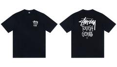 Stussy Tough Gear Front And Back Text Graphic Short Sleeve Tee