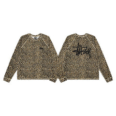 Stussy Leopard Signature Script Waffle Knit Long Sleeve Tee