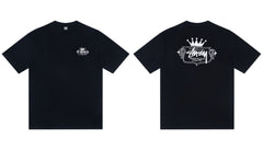 Stussy Crown Built To Last Front And Back Graphic Short Sleeve Tee